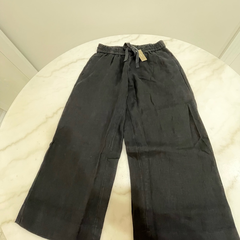 Lands End black linen pants